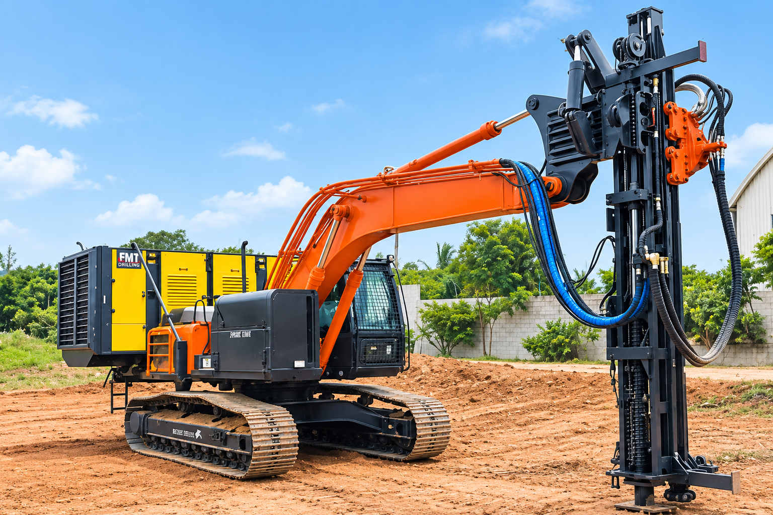 FMT excavator drilling attachment